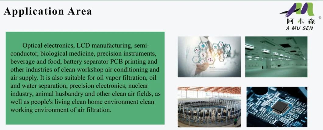 High Efficiency H13 H14 U15 Particulate Air Filter Paper HEPA Panel Filter Glassfiber Media